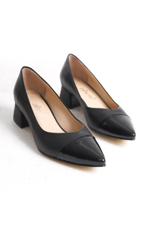 Hakiki Deri Kadın Kalın Topuklu Ayakkabı | OBEN AYAKKABI