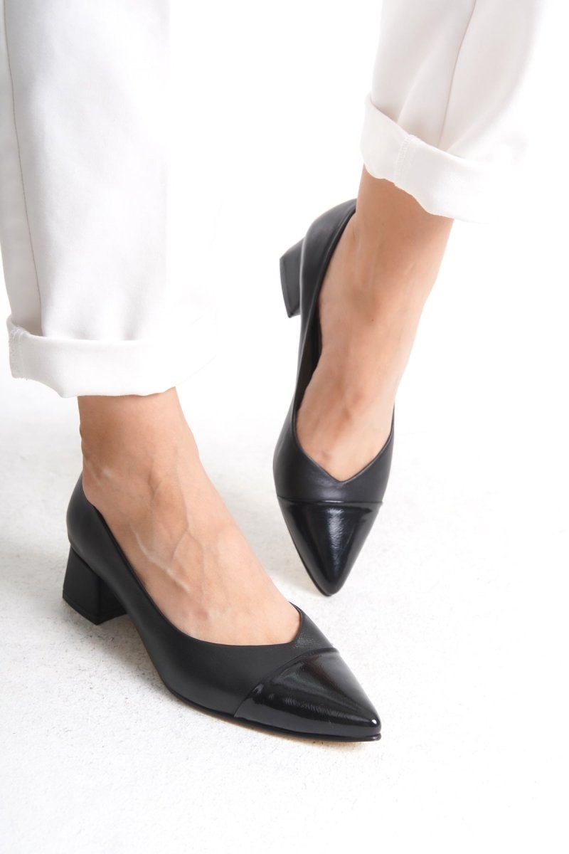 Hakiki Deri Kadın Kalın Topuklu Ayakkabı | OBEN AYAKKABI - OBEN AYAKKABI