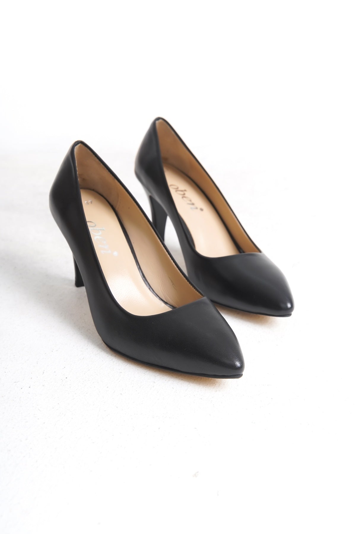 Hakiki Deri Bej Kadın Stiletto | OBEN AYAKKABI