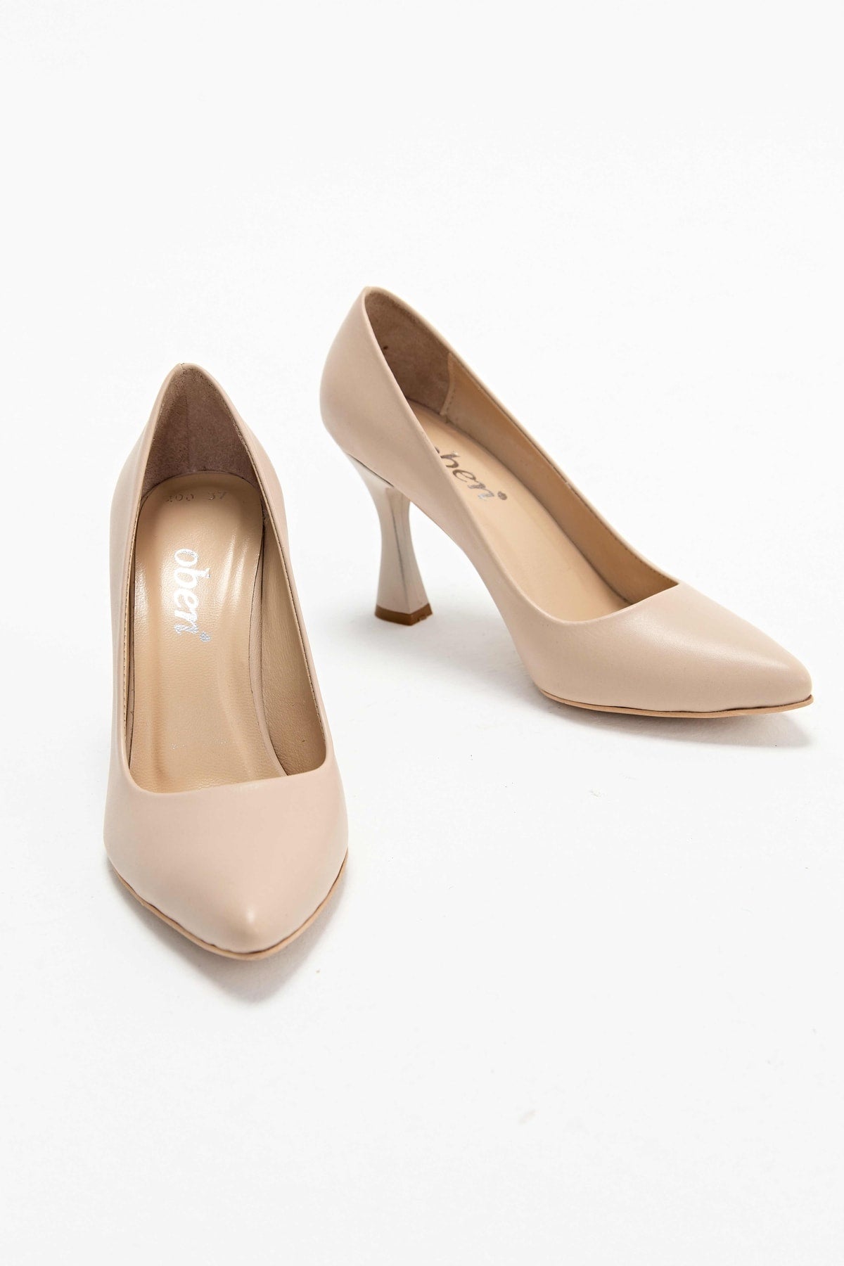 Genuine Leather Cream Women's Stiletto | OBEN SHOES