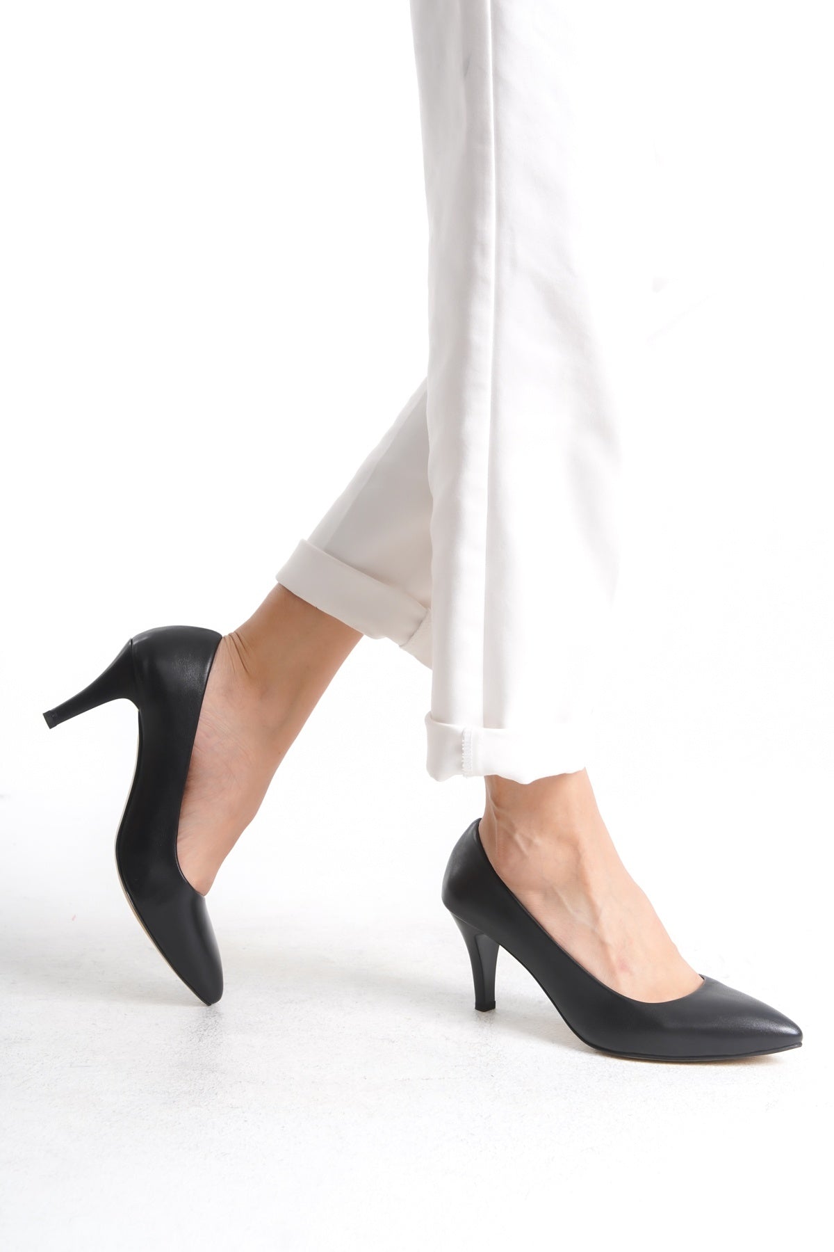 Hakiki Deri Bej Kadın Stiletto | OBEN AYAKKABI