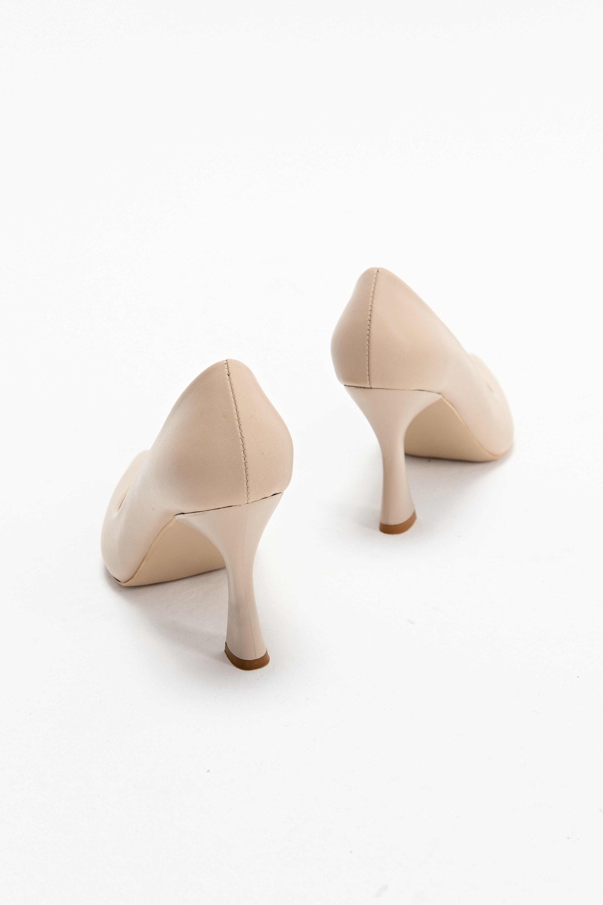 Genuine Leather Cream Women's Stiletto | OBEN SHOES